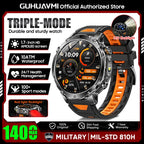 2026 New TANK Ultra 1400mAh Battery Military Smart Watch 10ATM Waterproof Heart Rate Tactical LED Flashlight Men Sports Bracelet