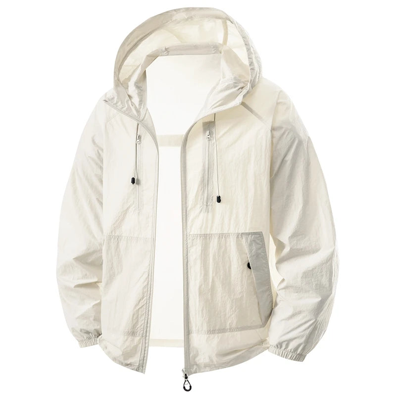 UPF 50+ Sun Protection Clothes Men Women Summer Quick-Drying Hooded Skin Jacket Anti-UV Lightweight Fishing Cycling Hiking Coats