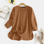 ZANZEA Fashion Autumn Long Sleeve Blouse Women Baggy Shirt Elegant Solid OL Work Tops Causal Loose Holiday Work Blusas Mujer