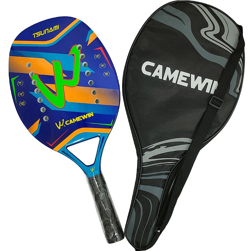 Camewin Beach Tennis Racket 50% Carbon Inner Core EVA Foam Fibe Send Protective Bag High Quality Tennis Racket 2024 the New Main image