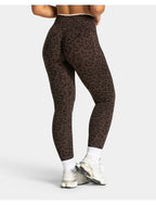 High Waist Leopard Print Yoga Pants, Butt Lifting Tummy Control Leggings 