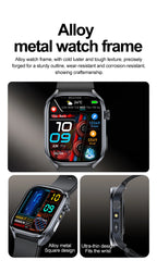 New Health Watch Uric Acid Blood Pressure Blood oxygen Body Analysis Body Fat SmartWatch ECG+PPG Bluetooth call Clock Women Men