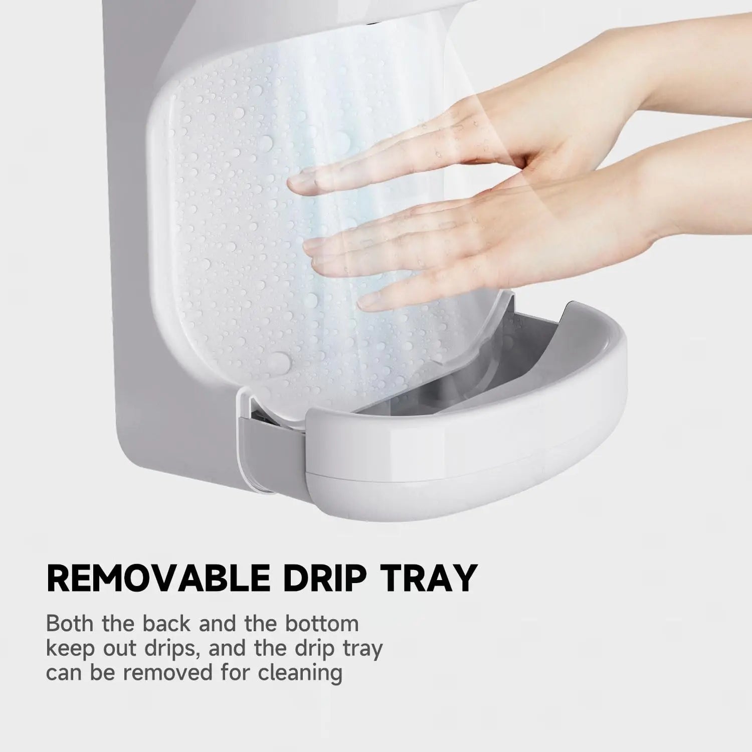 AIKE Automatic Hands Dryer with Drip Tray Wall Mounted High Speed Drying Machine 10-15s Quick Dry Hands Model AK2632 1400-1650W