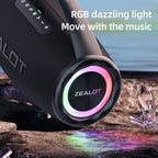 ZEALOT-S97 80W Bluetooth Speaker Powerful Wireless Speaker with Portable Handle, for Party, Camping，RGB colorful light
