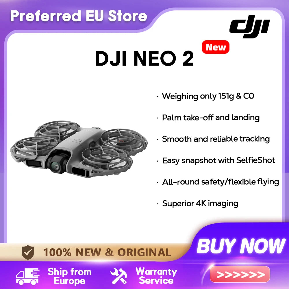 DJI Neo 2 Drone Fly Camera Drone 4K Stabilized Video 151G Light & Portable Full-Coverage Propeller Guards NEO 2 New Original C0 Main image