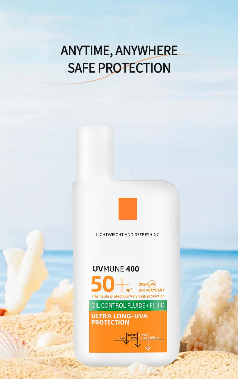 SPF50+ Sunscreen Lotion Lightweight Non-Greasy UV Protection Face Body Sunscreen Lasting Moisturizing Refreshing Sunburn Defense