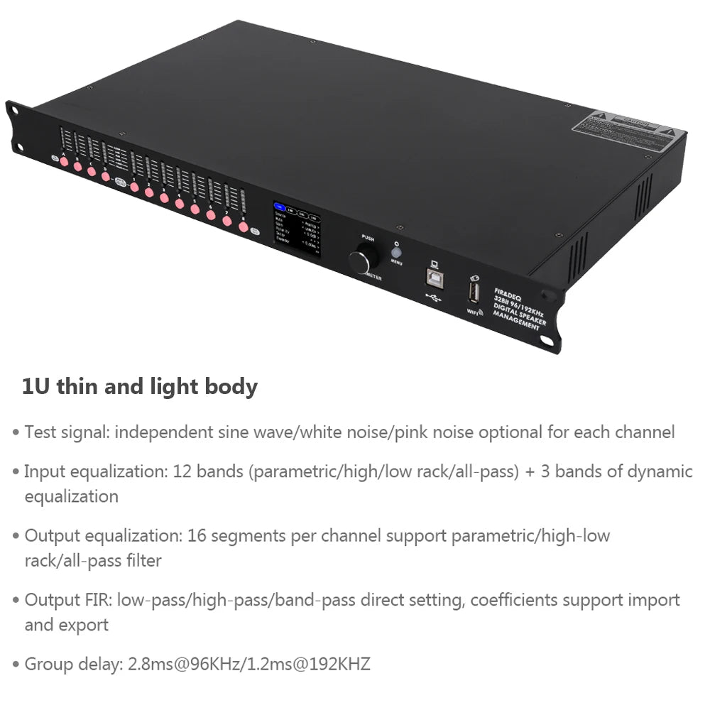 DP48X Professional Digital Audio Processor 4Input 8Output  Drive Rack Procesador With RIR DEQ 192KHZ Speaker Management System