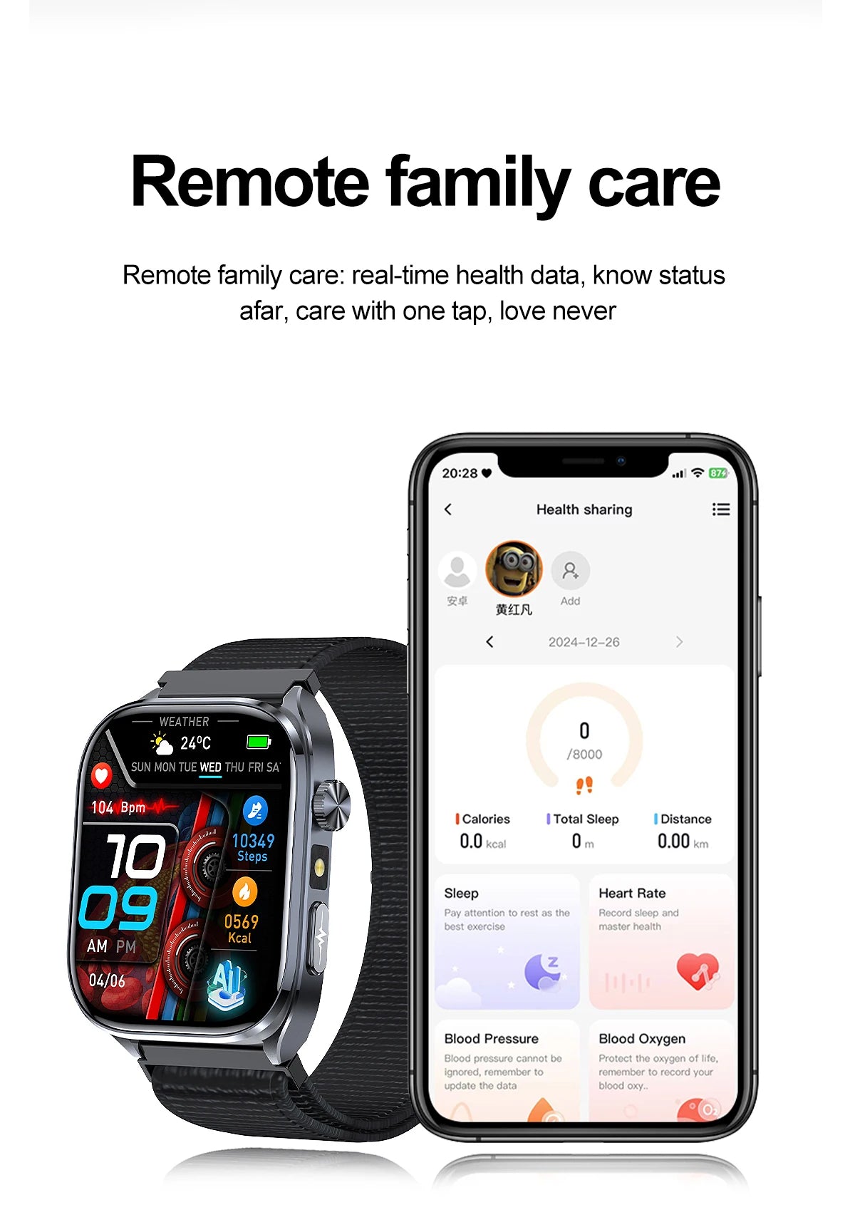 New Health Watch Uric Acid Blood Pressure Blood oxygen Body Analysis Body Fat SmartWatch ECG+PPG Bluetooth call Clock Women Men