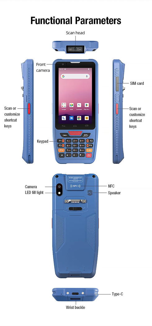 IP67 4 Inch Waterproof Industrial Rugged PDA Handheld Android PDAs Portable Data Terminal NFC  Data Collector for Inventory