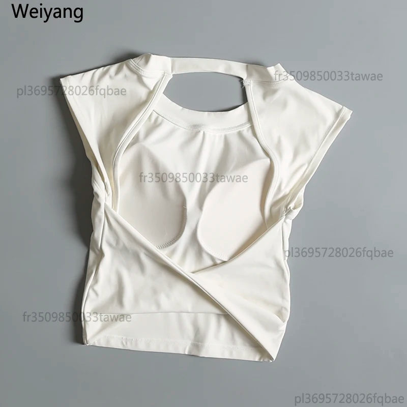 Sexy Backless Sports Vest for Women Fixed Chest Pad Tight Quick-Drying Slim Yoga Top Breathable Fitness Shirt