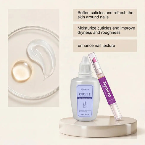 1/2set Nail Cuticle Care Kit,Nail Soften Oil Cuticle Remover for Gel Overgrown Cuticles Soften Eliminating Exfoliant for Nails