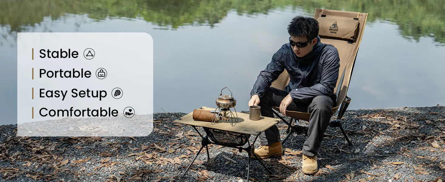 OneTigris Portable Tigerblade Camping Chairs Outdoor Folding Fishing Chair For Trekking BBQ Parties Gardening Beach Indoor Use