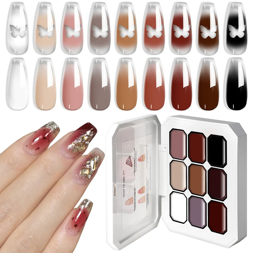 LIMEGIRL Gradient Gel Set Semi Permanent-High Glossy-Gradient-Colorful Nail Gel Polish Kit Soak Off Varnish for Nail Art Design