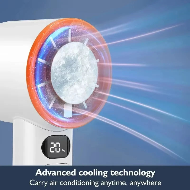 3000mah Handheld Mini Fan Electric Hand Fans Ice Compress High-Speed Cooling USBRechargeable Portable LED Digital Display