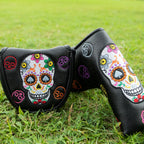 Golf Club Headcovers #1 #3 #5 Wood Head covers Skulls Design Driver Fairway Hybrid Woods Headcover Black PU Premium Leather Head