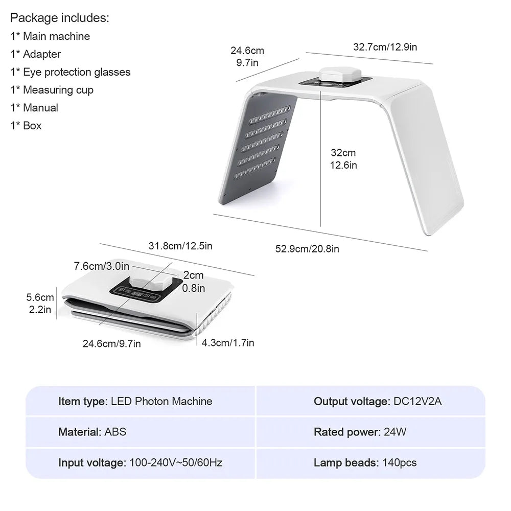 7 Colors LED Photon Machine SPA Facial Spray Device Skin Rejuvenation Light Facial Lifting Whitening Body Beauty Machines