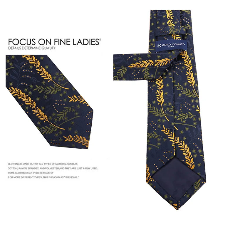 Trendy Handmade Polyester Silk Tie Men's Business Suit Accessory Floral Patterned Bow Tie for Wedding Prom Party Gift