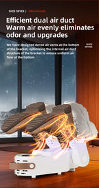 New 150W High Power Foldable Electric Shoe Dryer with Intelligent Timer Fast Drying Socks Glove Boot Heater Household Shoe Dryer