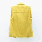 Fashion Denim Vest Women's Cropped Spring Summer Sleeveless Tops Short Jackets Waistcoat Top Outerwear Jean Cowboy Female