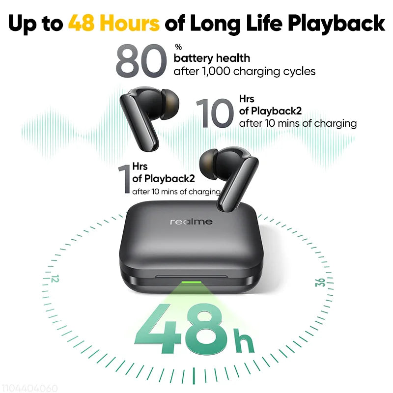 realme Buds Air 7 Pro Bluetooth Earphone For realme 16 Pro plus realme GT 8 Pro 53dB 48 Hours Battery Life Hi-Res LHDC 5.0