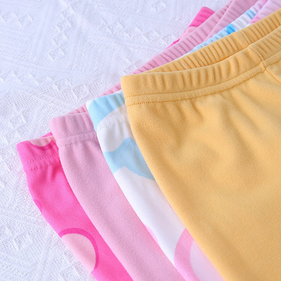 3/4-piece Autumn/Winter Children's Multi-color Combination Fashionable Slim Fit Leggings For Girls Sports And Casual Warm Pants