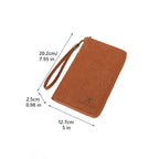 Multi-Functional RFID Blocking Passport Bag Travel Document Holder with Long Zipper Ticket Storage Wallet for Multiple Passports