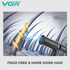 VGR Hair Dryer Professional Hair Dryer BLDC Motor Hair Styling Blow Dryer Machine 110000 RPM Negative Ion Salon Air Blower V-401