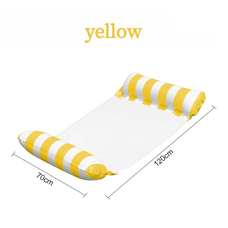 Summer Swim Inflatable Floating Water Mattresses Hammock Stripe Lounge Chairs Pool Water Sports Toys Floating Mat Pool Toys Kids