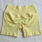 Back Scrunch Shorts Women Seamless V-Back Waist Line Scrunch Booty Shorts Fitness Workout Running Yoga Gym Shorts