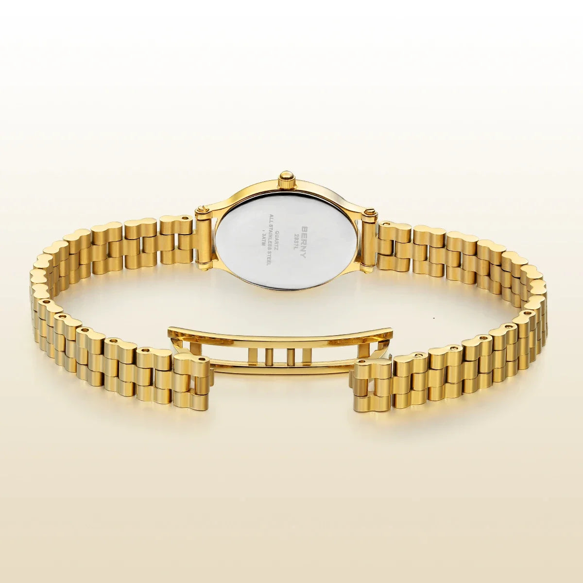 BERNY Gold Watch for Women Olive Green Quartz Jewelry Bracelet Casual Jewelry Women's Wristwatch Small Fashion Ladies Watches