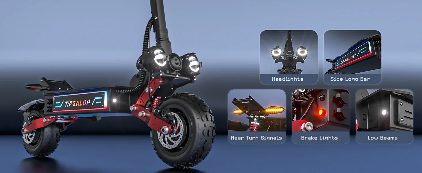 TIFGALOP CL8 Electric Scooter 6000W Powerful Motor 60V 33Ah Battery up to 100km Range Street Legal Adult Microcar Electric Scoot