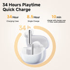 QCY MeloBuds Pro Adaptive Hybrid Active Noise Cancelling Wireless Earbuds 46dB Bluetooth 5.3 LDAC Hi-Res Audio 34H Earphones
