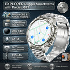 GPS Smart Watch for Men 2G ROM GPS Offline Maps Waterproof Swim Hiking Fitness Tracker Sleep SpO2 Rugged Durable Smartwatch GPS