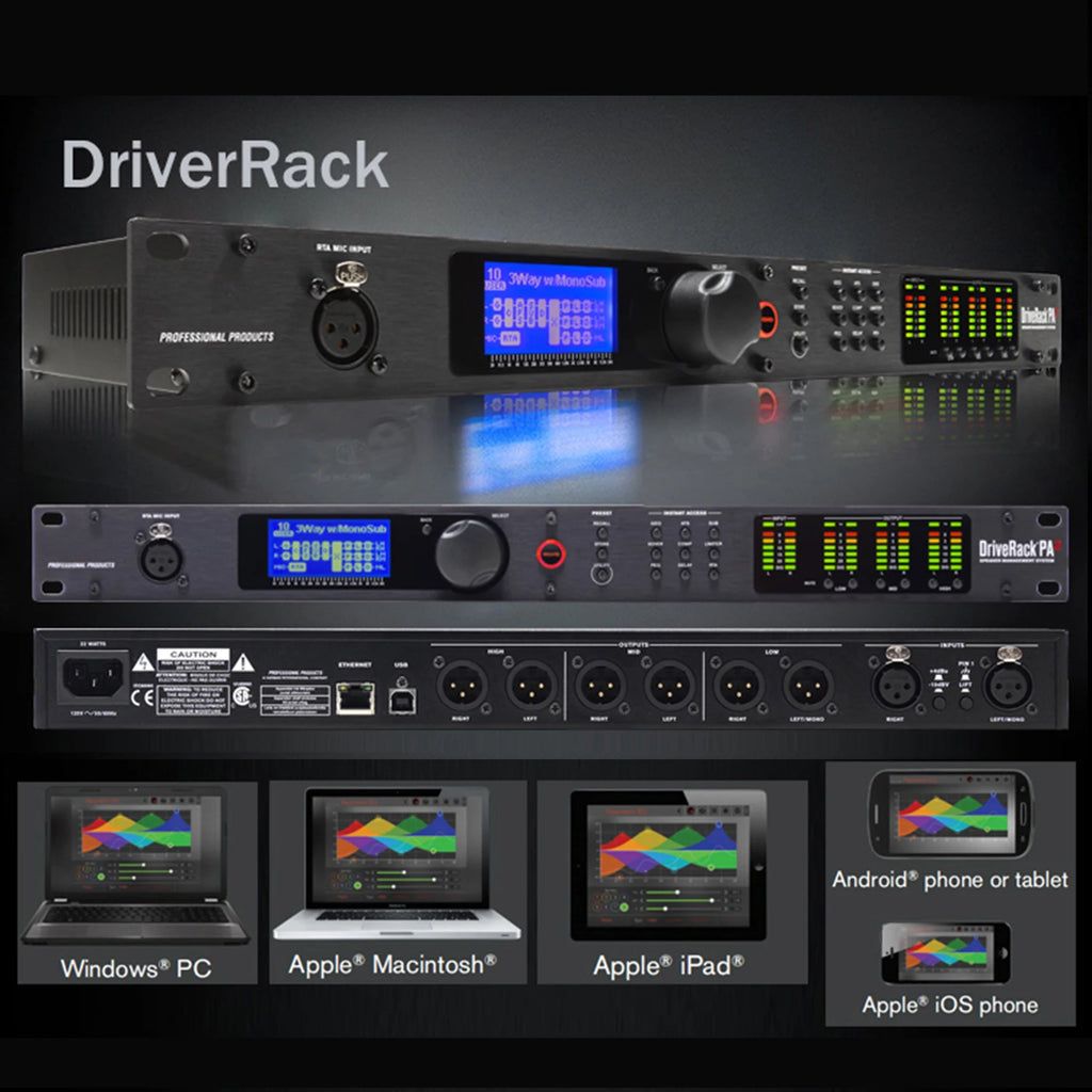 DriveRack PA2 2 Input 6 Output Digital Audio Processor Original Software Professional Audio Equipment Speaker System