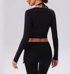 Yoga Sport Shirt Blouses Pilates Crop Top Fitness Women's Long Sleeve T-shirt Tees Sweatshirt Sportswear Woman Gym Yoga Clothes