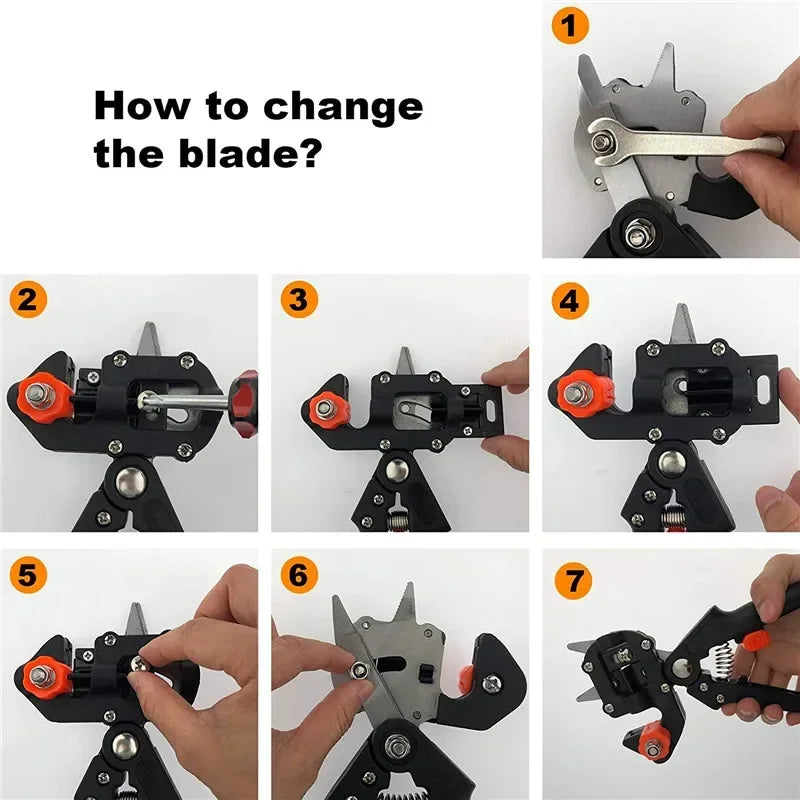 Multi-functional Garden Trimmer Pruning Seedlings Grafting Scissors Fruit Tree Grafting Machine Portable Gardening Tools
