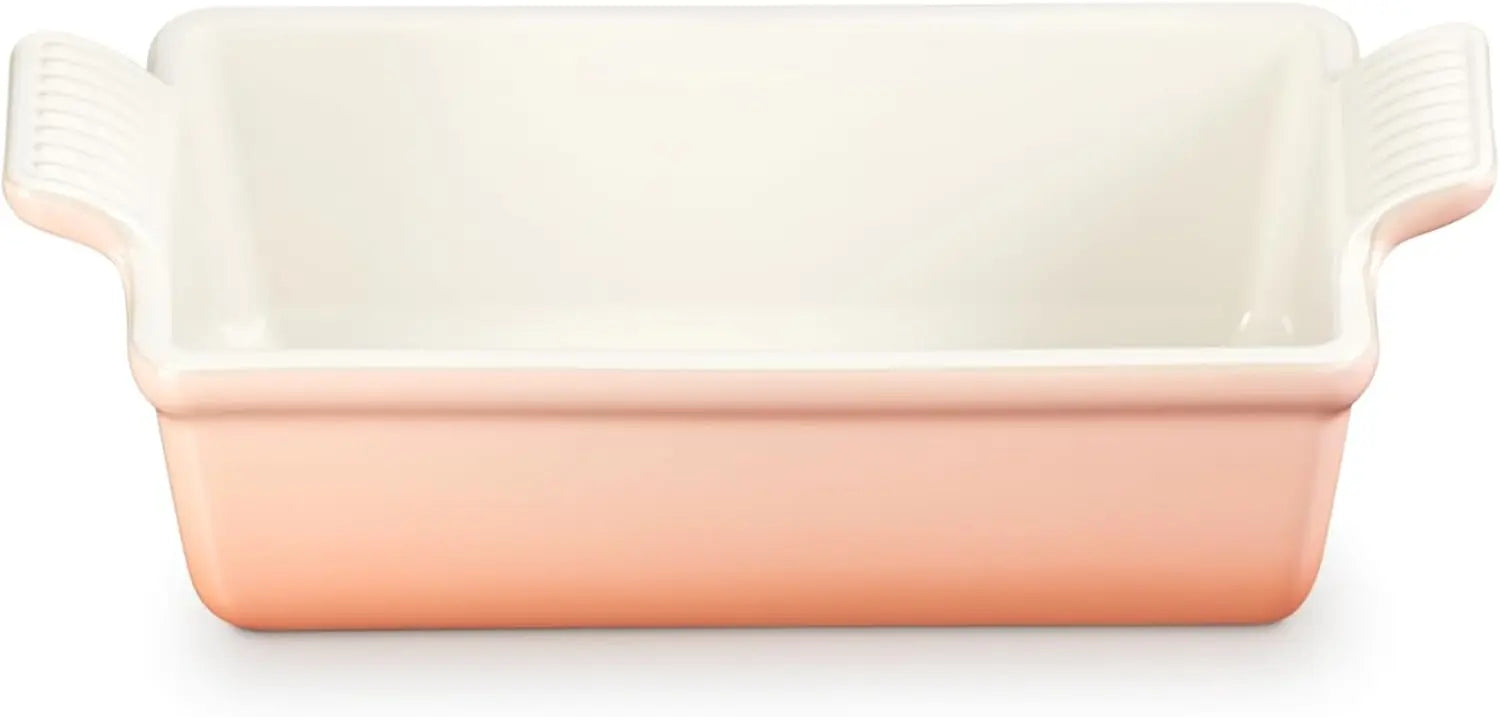 Premium Stoneware Loaf Pan, 9x5x3 inch, 1.5 qt, White - Even Baking & Easy Release