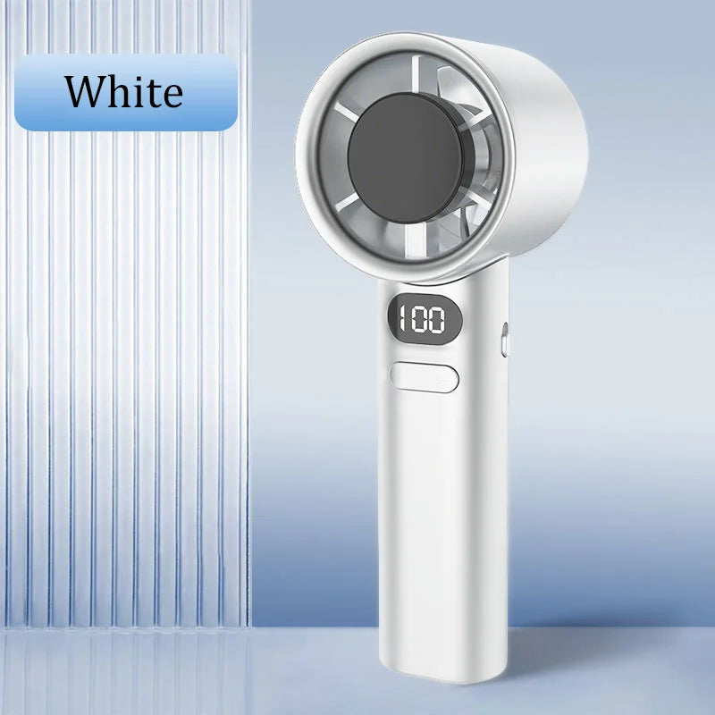 3000mah Handheld Mini Fan Electric Hand Fans Ice Compress High-Speed Cooling USBRechargeable Portable LED Digital Display