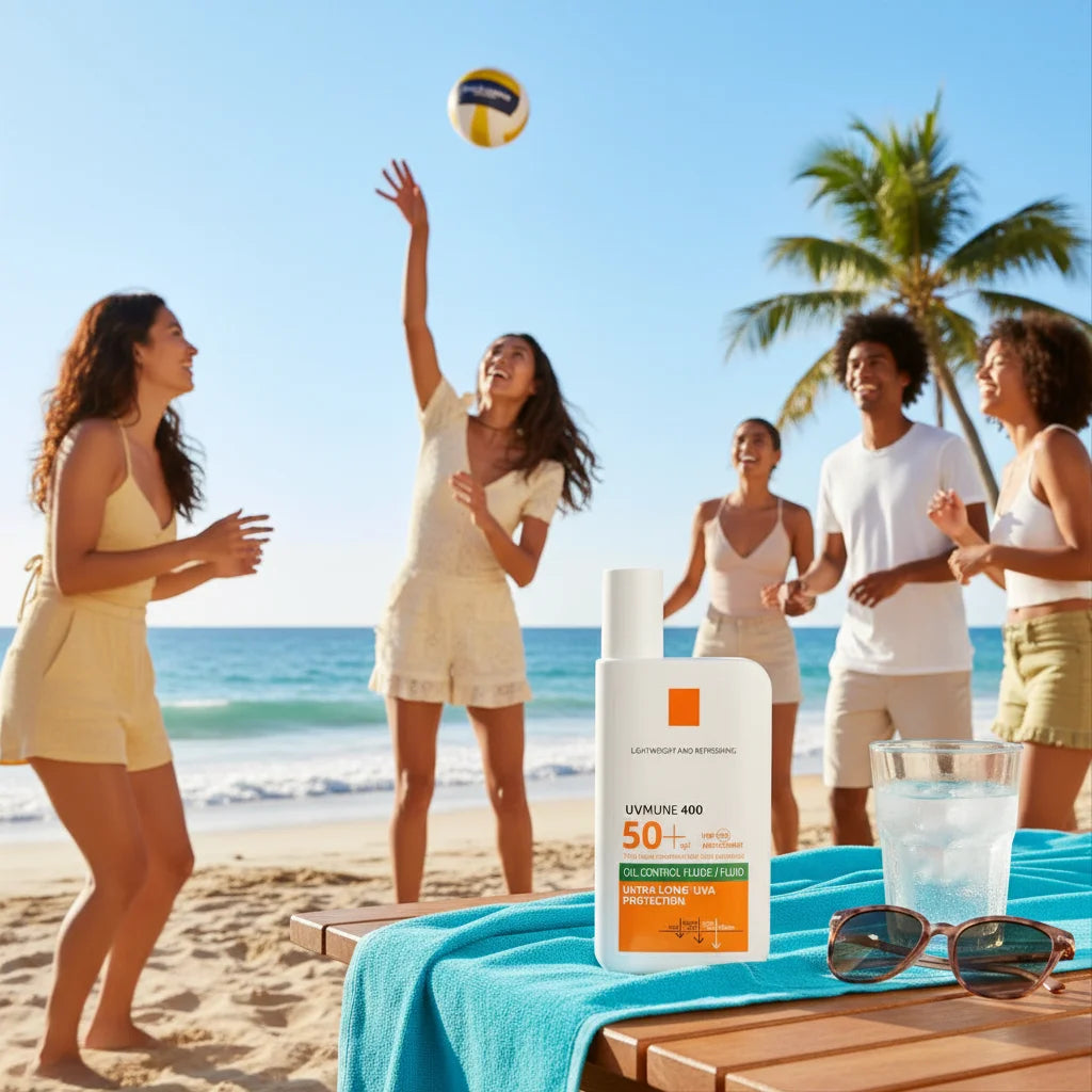 SPF50+ Sunscreen Lotion Lightweight Non-Greasy UV Protection Face Body Sunscreen Lasting Moisturizing Refreshing Sunburn Defense