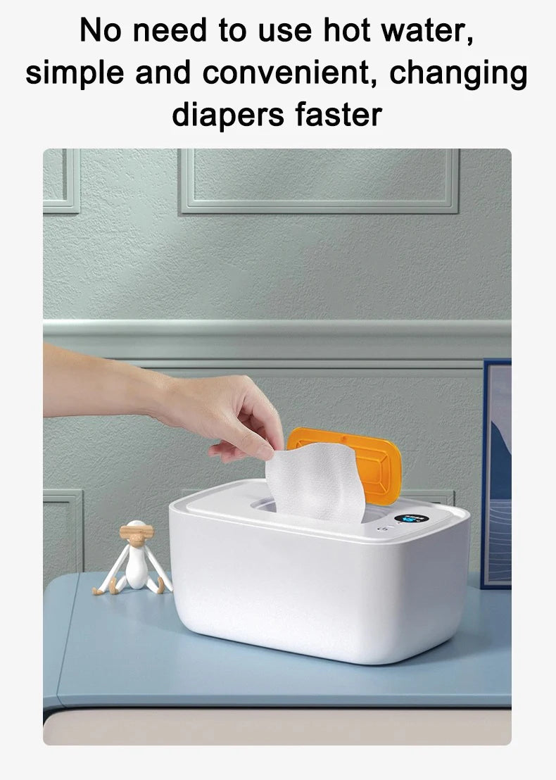 Portable Baby Wipes Heater Wet Towel Dispenser Thermostat Warmer Tissue Paper Case Napkin Electric Heating Insulation Display