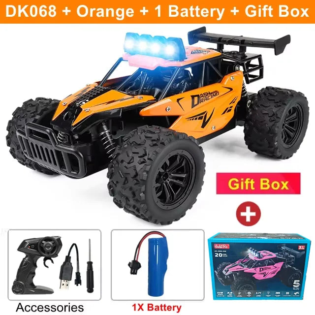 Oike RC Car 1:16 Model With LED Lights Radio Off-road Remote Control Climbing Vehicle Outdoor Cars Drift Race Toys Boys Gifts