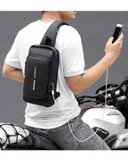 Men Anti Theft Chest Bag Shoulder Bags USB Charging Crossbody Package School Short Trip Messengers Bags Men's Oxford Sling Pack