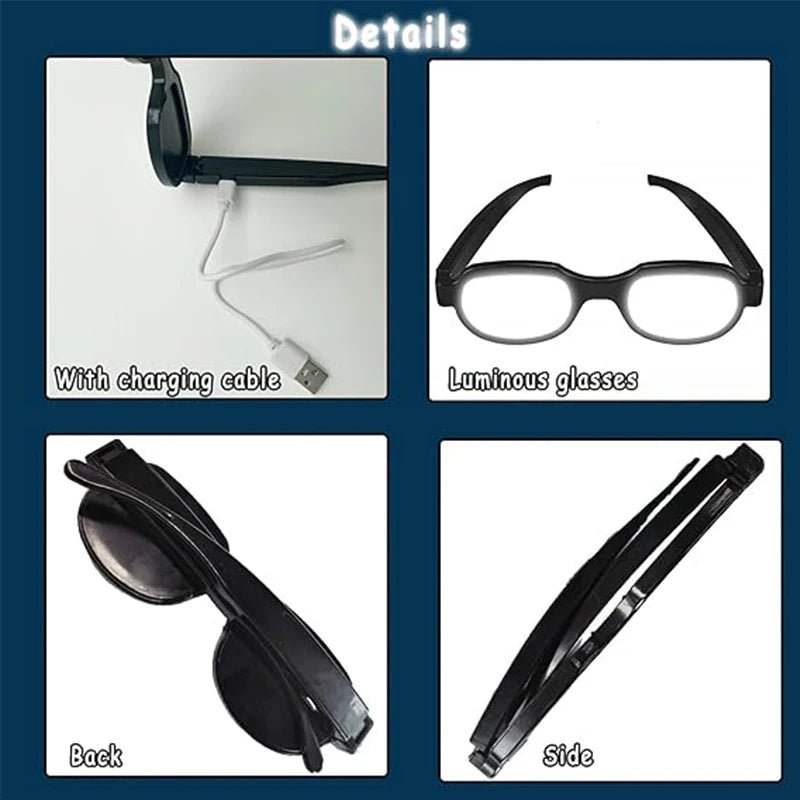 Japan Anime Detective Conan LED Light up Glasses color change funny Luminous crossdresser glasses Cosplay men Novelty Costumes