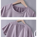 DRUR Yoga Tops Sportswear Woman Gym Shirts Breathable Quick Dry Short Sleeve Workout T Shirt Jogger Running T Shirt Yogawear New