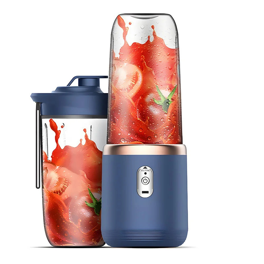 High-Speed Portable Juicer Cup, USB Rechargeable Blender with 6-Blade Head for Fresh Juice, Shakes & Travel