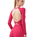 Fashion Sports Tops Pilates Running with Chest Pad Fitness Long Sleeve Tight Quick-drying Shirts Yoga Top Out Wear Clothing