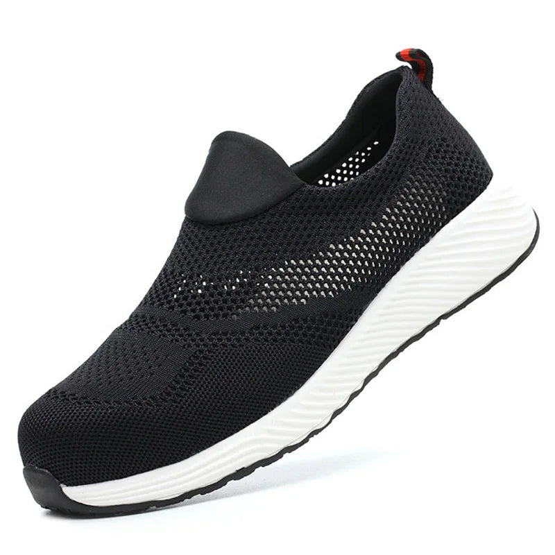 Summer Mesh Light Work Sneakers Steel Toe Protective Work Safety Shoes Men Women Breathable Construction Shoes Work Boots Men