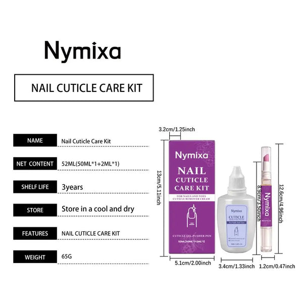 1/2set Nail Cuticle Care Kit,Nail Soften Oil Cuticle Remover for Gel Overgrown Cuticles Soften Eliminating Exfoliant for Nails