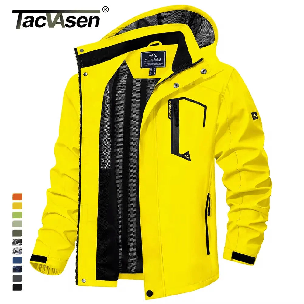 TACVASEN Spring Autumn Lightweight Jackets Mens Mesh Lined Waterproof Rain Jacket Outdoor Fishing Hiking Jacket Male Windbreaker Main image