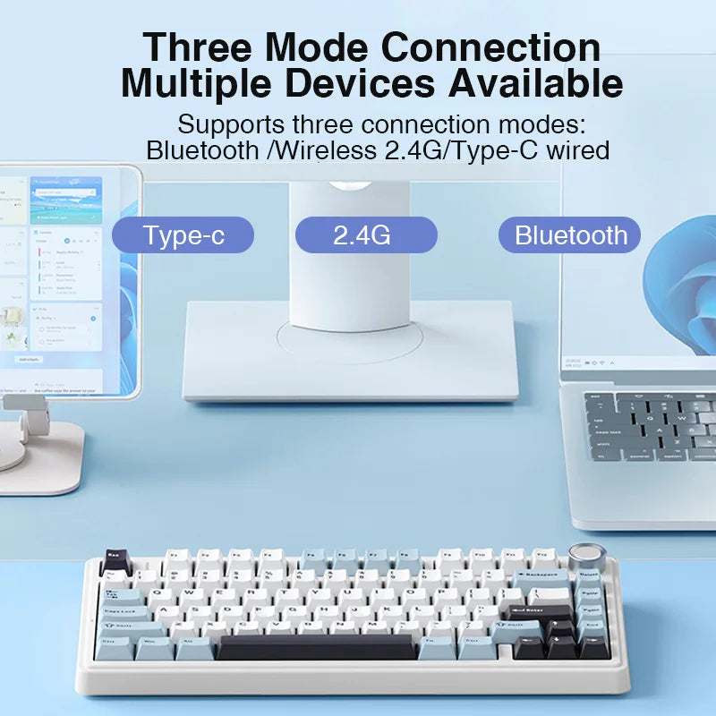 AULA F75 2.4G Wireless/Bluetooth/Wired Gaming Mechanical Keyboard RGB Customized 75% Layout OEM Profile Gasket Structure Secondary image